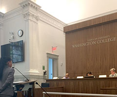 Student competitor Gamilla M. makes her case before the Court