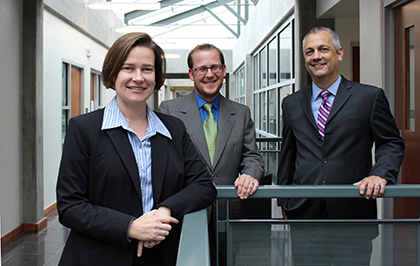 From left to right: Professors Mary L. Pareja, Scott England, and Serge Martinez