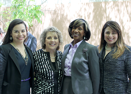 ABA President Paulette Brown (2nd from right) with (left to right) Allison Block-Chavez ('14), ABA Secretary Mary Torres ('92) and Amber Macias-Mayo ('14)