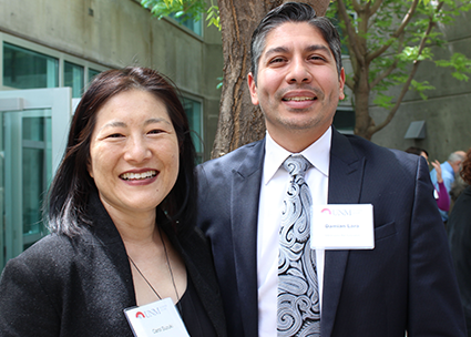 Prof. Carol Suzuki and  Damian Lara (’07)