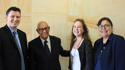 Matias Zamora with Brian Rowland ('17), Kelsea Raether ('17) and Visiting Professor Cheryl Fairbanks.