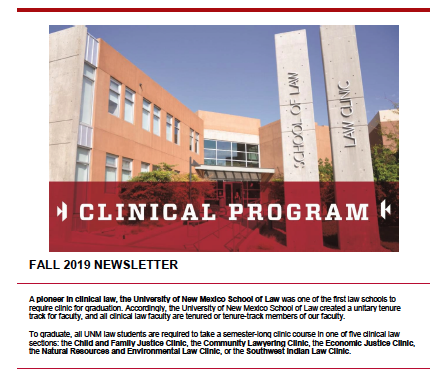 clinic newsletter screenshot fall 2019