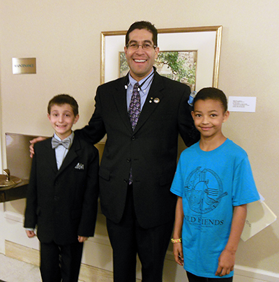 Wild Friends students from Ladera del Norte Elementary in Farmington, who testified before the House Agriculture, Water and Wildlife Committee, with HM 81 sponsor Rep. Baldonado. 