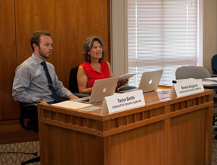 Taylor Smith working at the Legislative Council Service