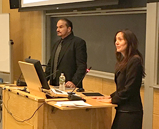 UNM Law School professors John LaVelle and Barbara Creel spoke to a large audience of students at Columbia Law School about their amicus brief for United States v. Bryant.
