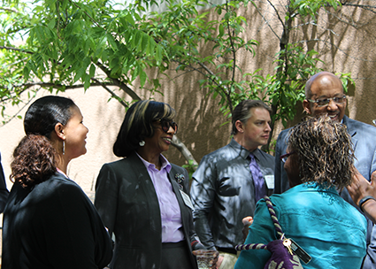 Attendees were anxious to meet Brown, who seemed to enjoy her visit