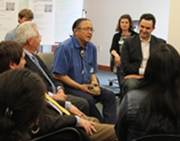 Chief Justice Emeritus Robert Yazzi, Navajo Nation, shared a story during the Circles of Peace.