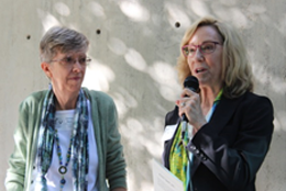 Ruth Musgrave (right) and Carolyn Byers, who founded Wild Friends, shared stories of the program's early years.