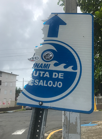 Puerto Rico - Torn Sign