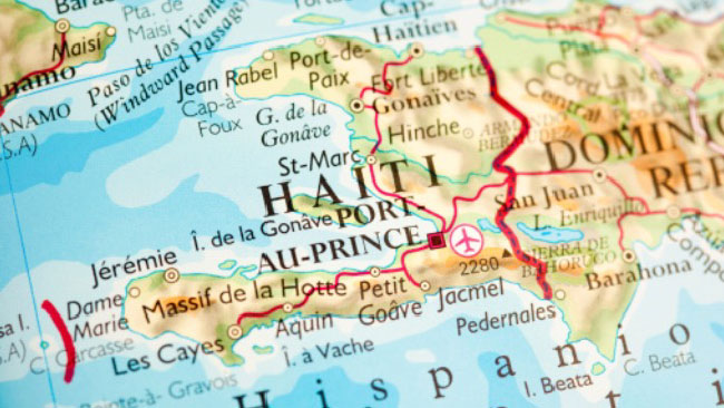 colorful map of Haiti
