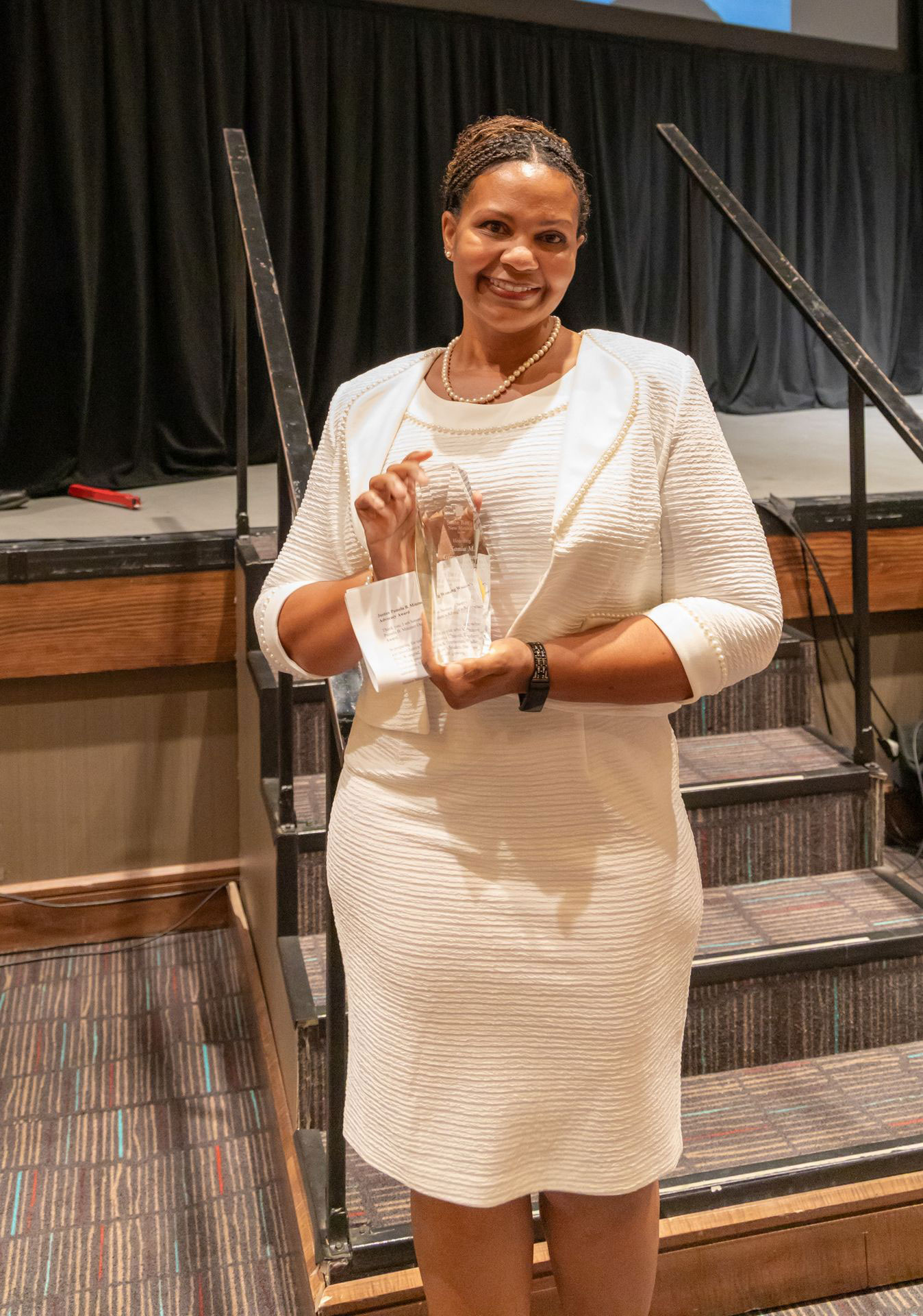 person receiving an award