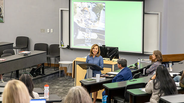 lecture in a classroom
