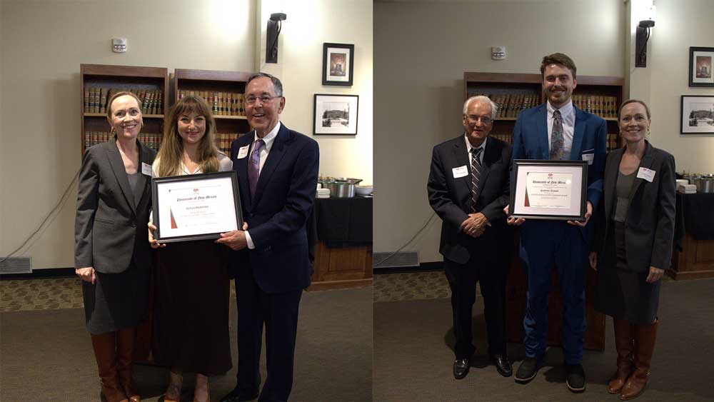 Award recipients receiving their awards